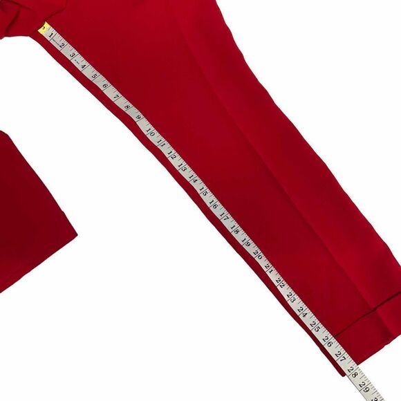 Lafayette 148 New York Clinton Cuffed Pants Red Creased Trousers Size 6 - Picture 8 of 16